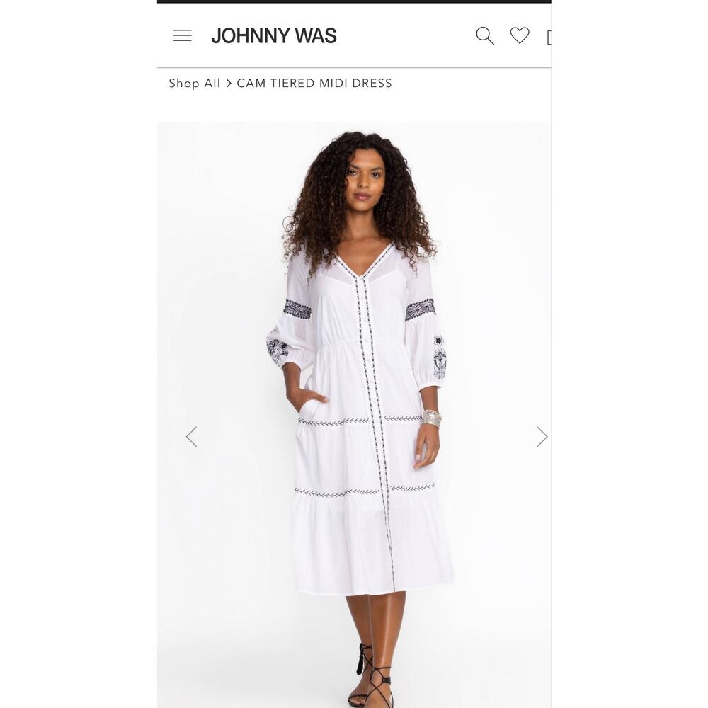 NWT / Jade by Johnny Was Cam Tiered Midi Dress / sz M
